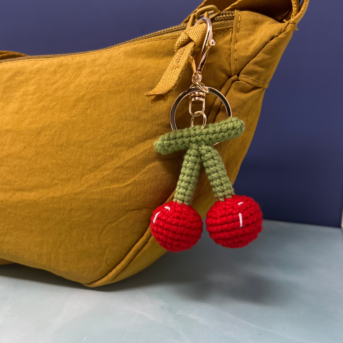 Crochet Cherry Keychain/Bag Charm