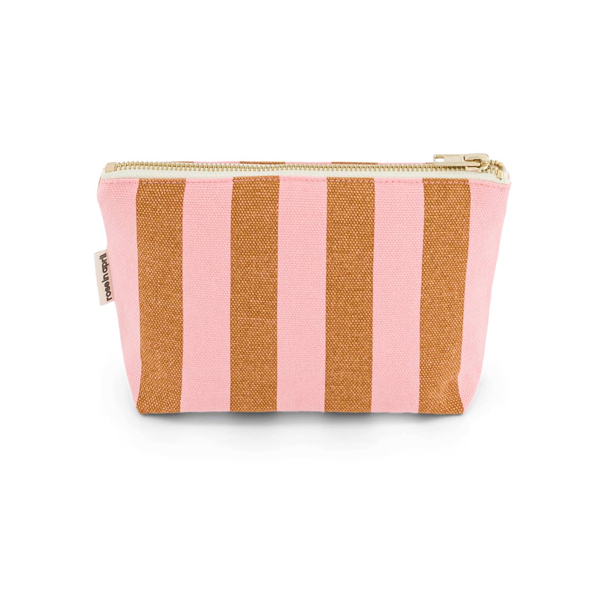 Pouch - Stripes, Caramel/Strawberry