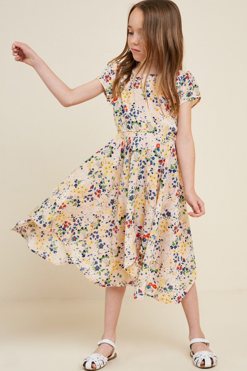 Floral Hanky Hem Dress