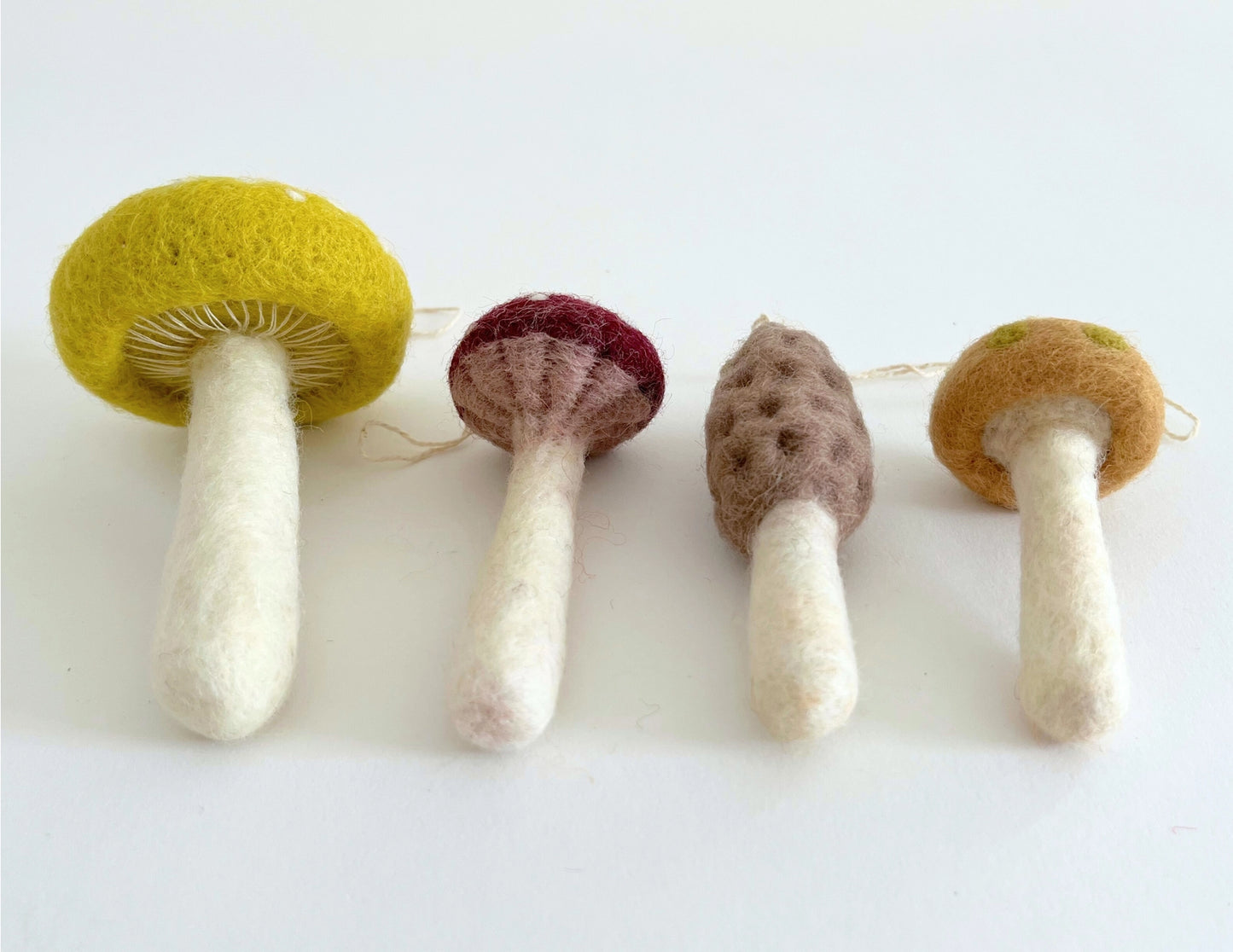 Felted Wool Mushroom Ornament Set