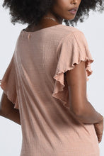 Load image into Gallery viewer, Ruffled Sleeve Top - Peach
