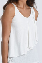 Load image into Gallery viewer, Asymmetric Overlay Tank Top - White

