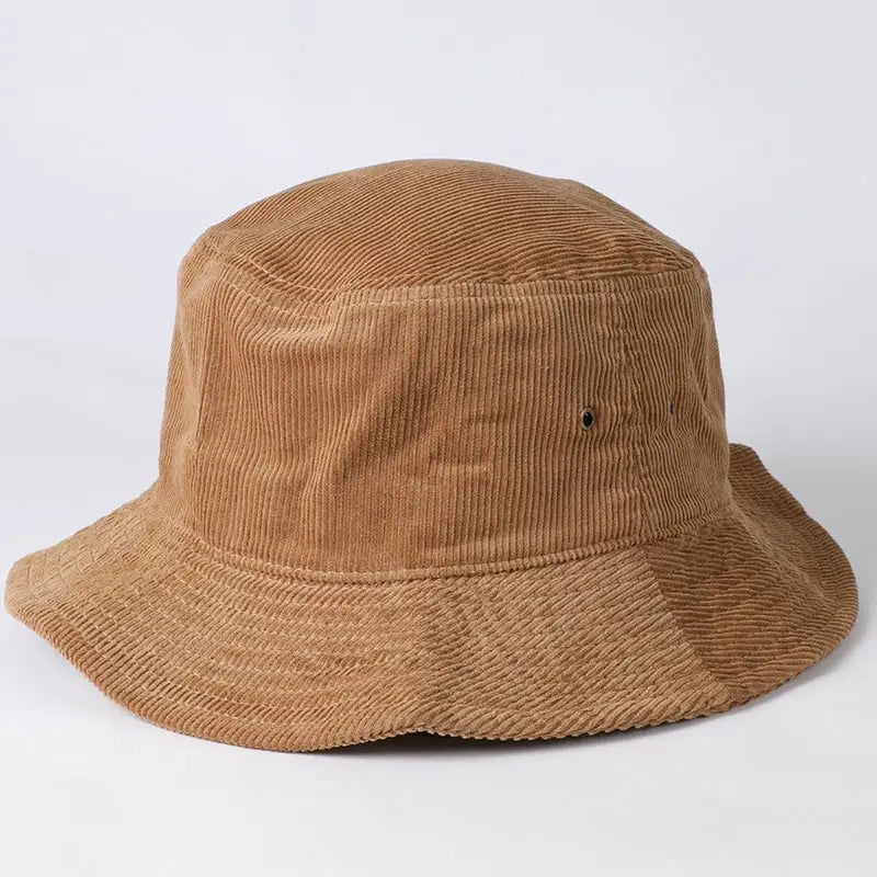 Foldable Vintage Corduroy Bucket Hat - Tan