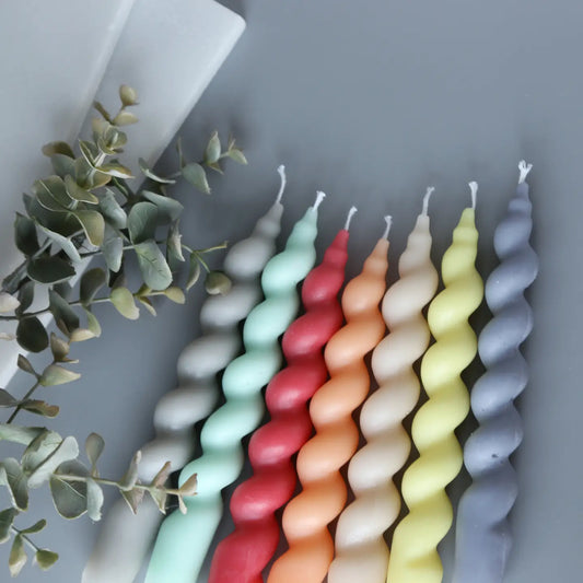 Twisted Taper Candles - Sea Green