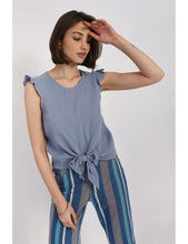 Load image into Gallery viewer, Front Knotted Top - Blue
