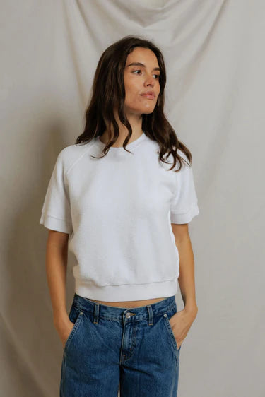 Kennedy S/S Reverse Fleece Sweatshirt White