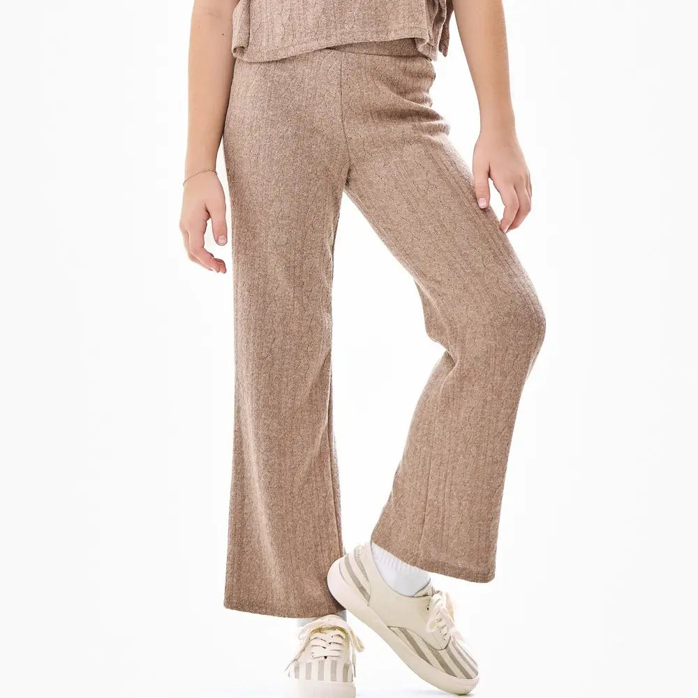 Wide Legs Cable Knit Pants