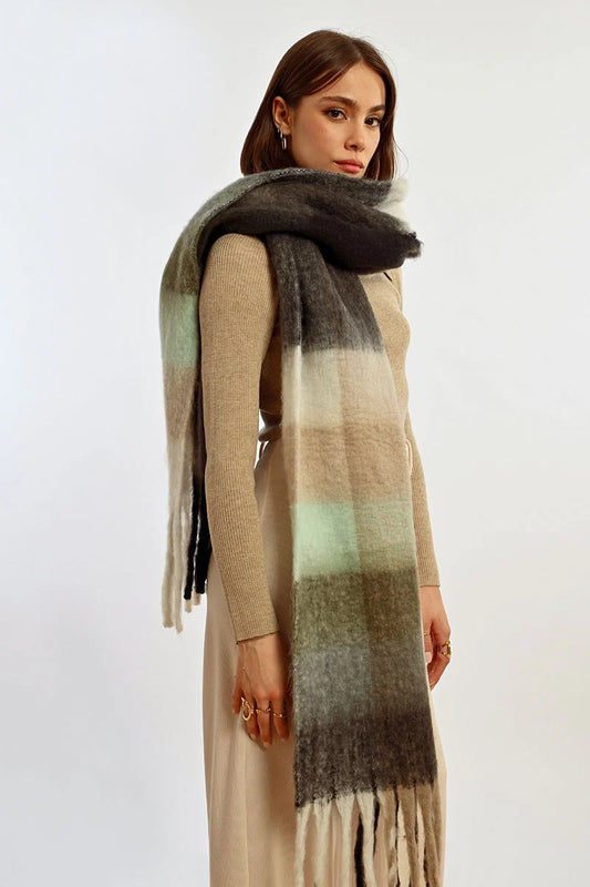 Molly Bracken Fringe Check Scarf
