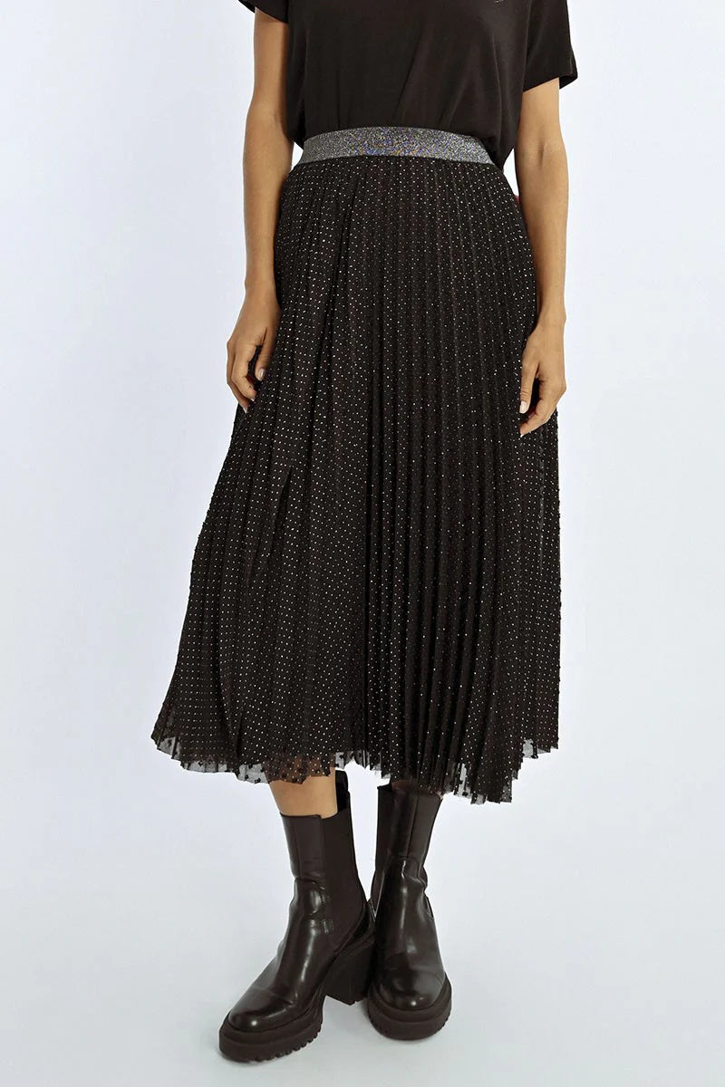 Pleated Plumetis Skirt