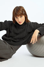 Load image into Gallery viewer, Soft Knit Cable Sweater - Black
