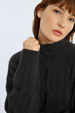 Load image into Gallery viewer, Soft Knit Cable Sweater - Black
