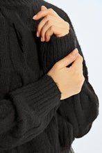 Load image into Gallery viewer, Soft Knit Cable Sweater - Black
