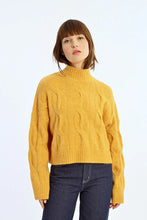 Load image into Gallery viewer, Soft Knit Cable Sweater - Saffron Yellow
