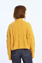 Load image into Gallery viewer, Soft Knit Cable Sweater - Saffron Yellow
