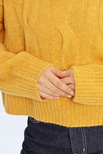 Load image into Gallery viewer, Soft Knit Cable Sweater - Saffron Yellow
