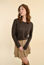 Load image into Gallery viewer, Shimmering Mesh Sweater - Chocolate
