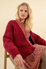 Load image into Gallery viewer, Cable Cardigan - Dark Red
