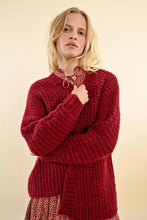 Load image into Gallery viewer, Cable Cardigan - Dark Red
