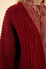 Load image into Gallery viewer, Cable Cardigan - Dark Red
