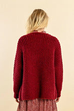 Load image into Gallery viewer, Cable Cardigan - Dark Red
