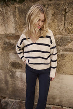 Load image into Gallery viewer, Striped Polo Collar Sweater
