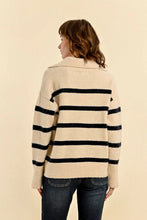 Load image into Gallery viewer, Striped Polo Collar Sweater
