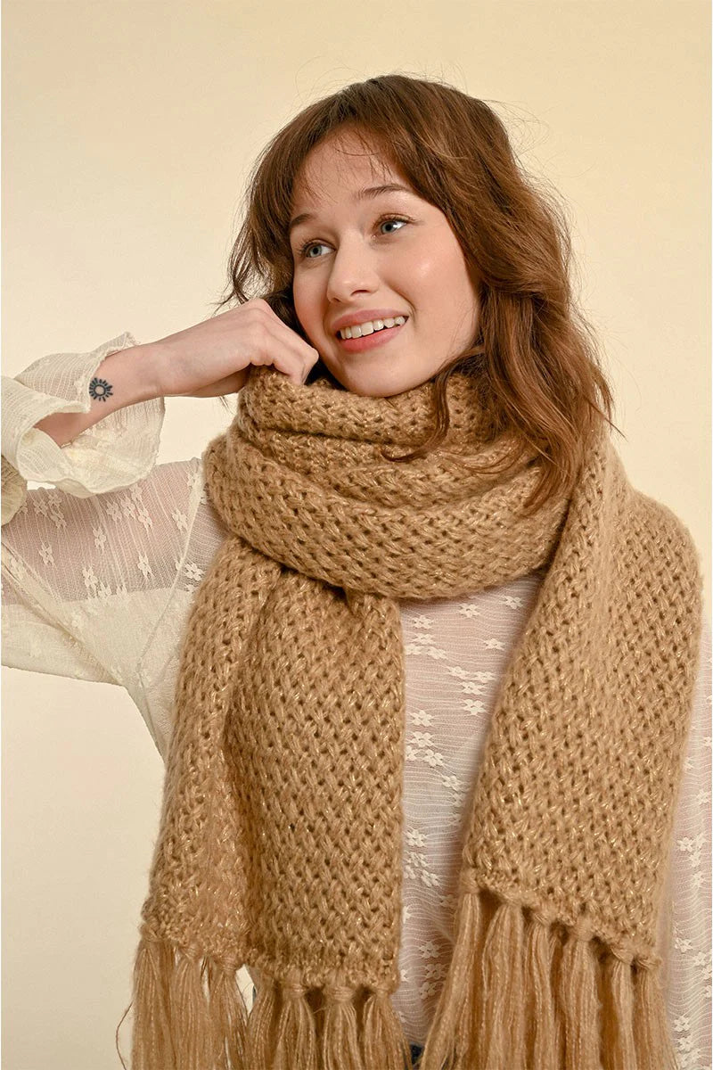 Fringed Scarf - Beige