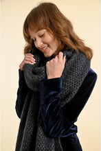 Load image into Gallery viewer, Fringed Scarf - Dark Navy
