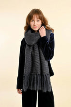 Load image into Gallery viewer, Fringed Scarf - Dark Navy
