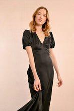 Load image into Gallery viewer, Long Satin Dress - Black
