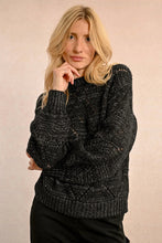 Load image into Gallery viewer, Openwork Pointelle Knit and Lurex Sweater - Black
