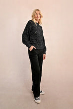 Load image into Gallery viewer, Openwork Pointelle Knit and Lurex Sweater - Black
