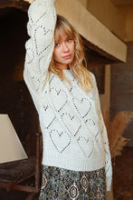 Load image into Gallery viewer, Openwork Pointelle Knit and Lurex Sweater - Cream
