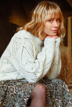 Load image into Gallery viewer, Openwork Pointelle Knit and Lurex Sweater - Cream
