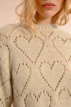 Load image into Gallery viewer, Openwork Pointelle Knit and Lurex Sweater - Cream
