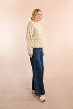 Load image into Gallery viewer, Openwork Pointelle Knit and Lurex Sweater - Cream
