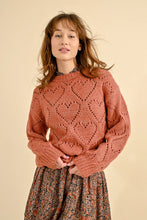 Load image into Gallery viewer, Openwork Pointelle Knit and Lurex Sweater - Terracotta
