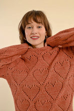 Load image into Gallery viewer, Openwork Pointelle Knit and Lurex Sweater - Terracotta
