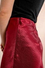 Load image into Gallery viewer, Long Satin Skirt - Dark Red
