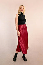 Load image into Gallery viewer, Long Satin Skirt - Dark Red
