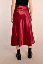 Load image into Gallery viewer, Long Satin Skirt - Dark Red
