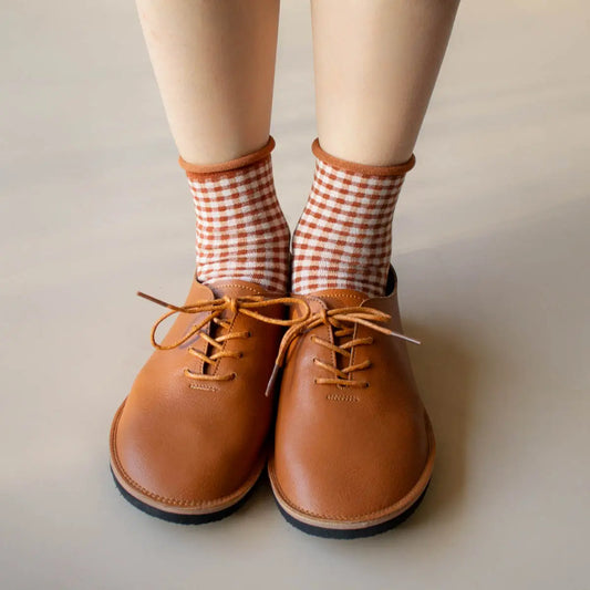 Picnic Mid Crew Socks - Rust