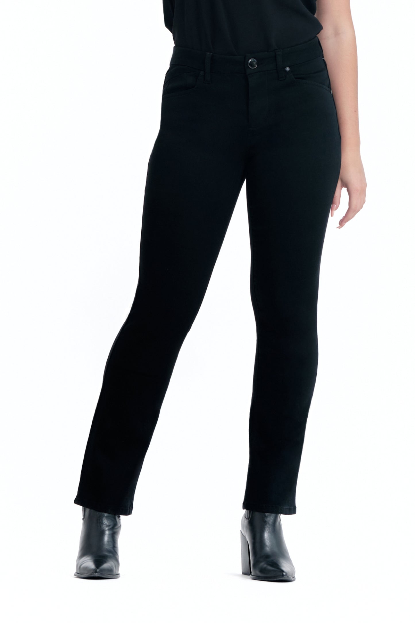 Slim Straight Leg Black Denim - Sheila