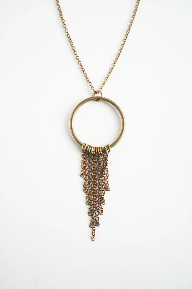 Brass Fringe Necklace - 19 inches
