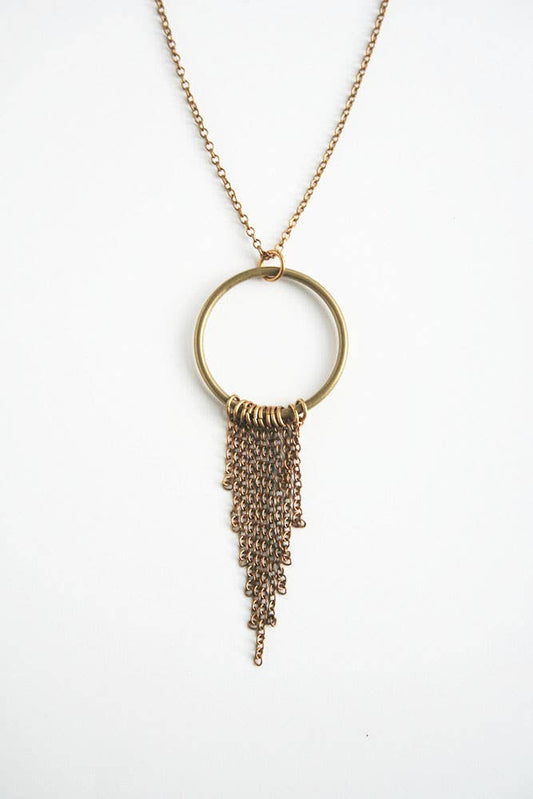 Brass Fringe Necklace - 19 inches