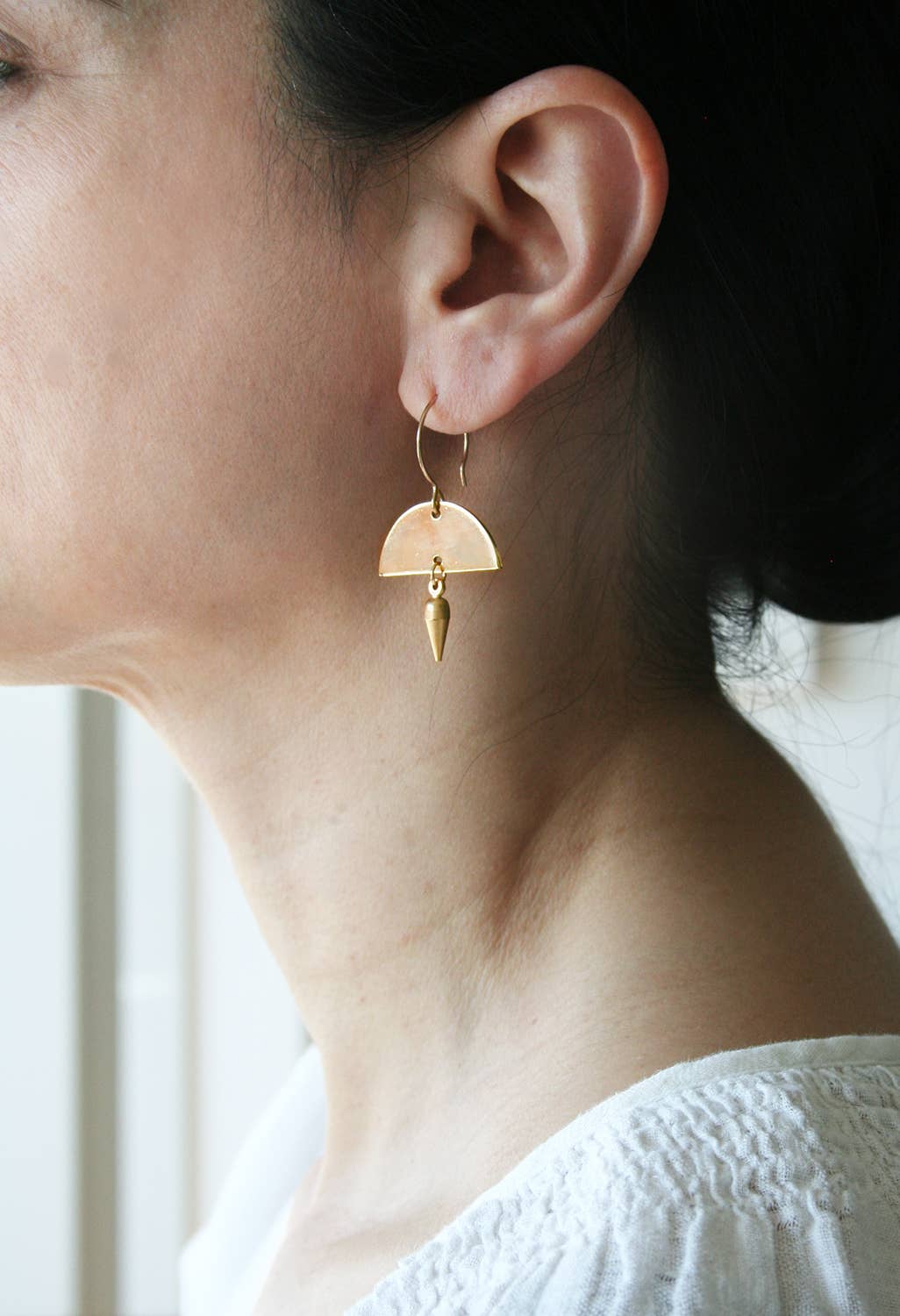 Asymmetrical Gold Spike Earrings