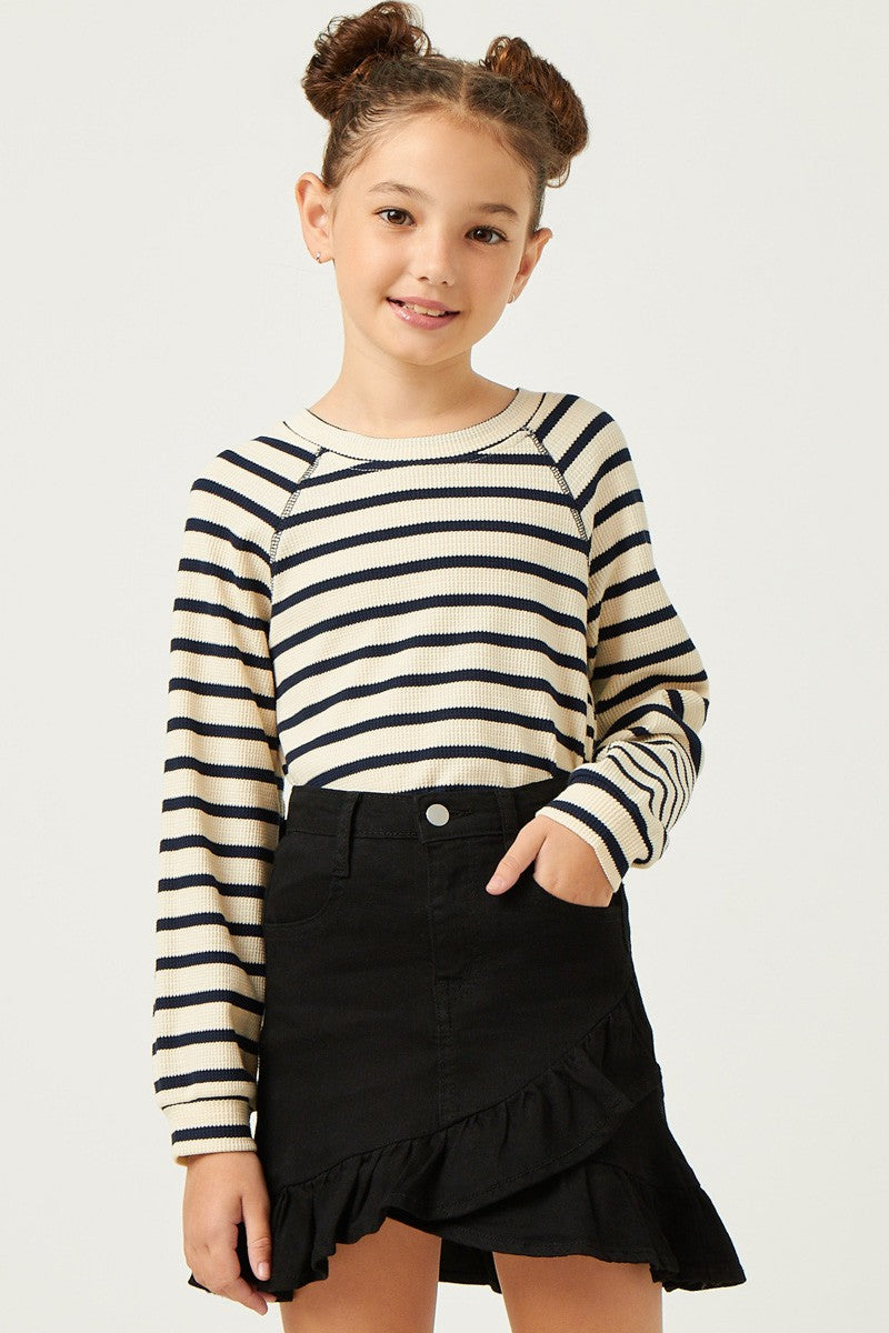 Ruffle Trimmed Twill Skirt