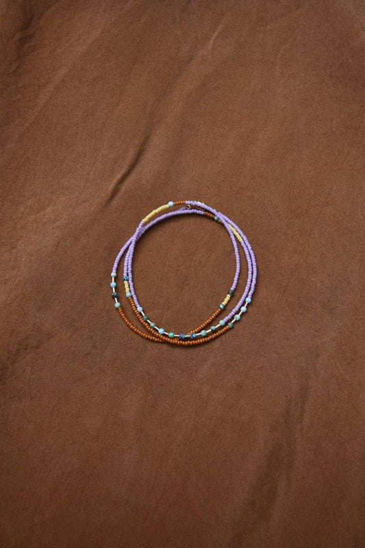 Wrap Bracelet- in lilac with turquoise
