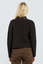 Load image into Gallery viewer, Wrap Front Cable Sweater - Black
