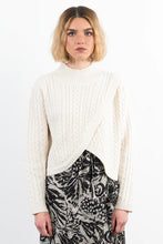 Load image into Gallery viewer, Wrap Front Cable Sweater - Cream
